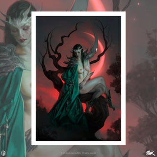 Jodie Muir Art Print - Red Moon