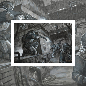 
                  
                    Thomas Elliott Art Print - Interior Fight Scene, Magna Guards Vs Deformant Insurgents
                  
                