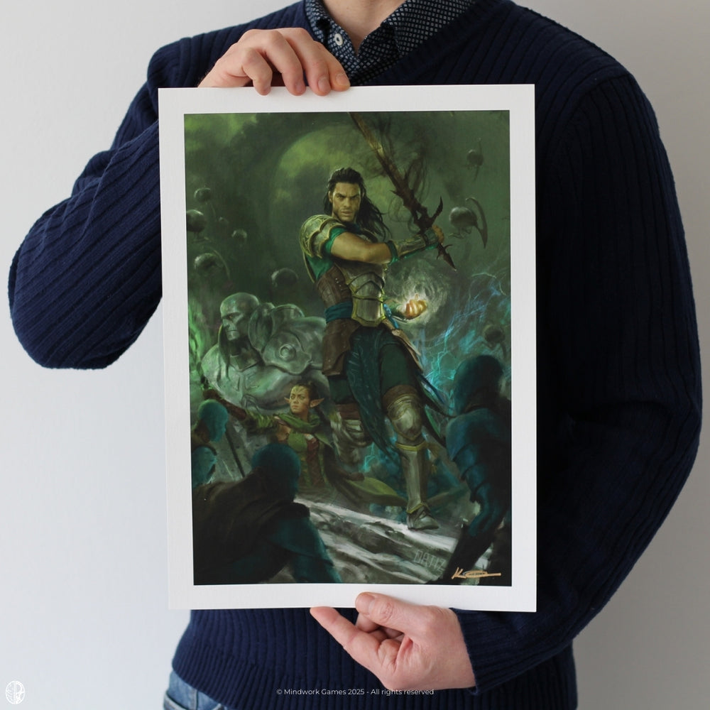 
                  
                    Karla Ortiz Art Print - Gideon Jura vs the Eternal Dreadhorde
                  
                