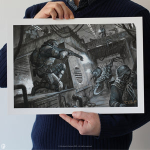 
                  
                    Thomas Elliott Art Print - Interior Fight Scene, Magna Guards Vs Deformant Insurgents
                  
                